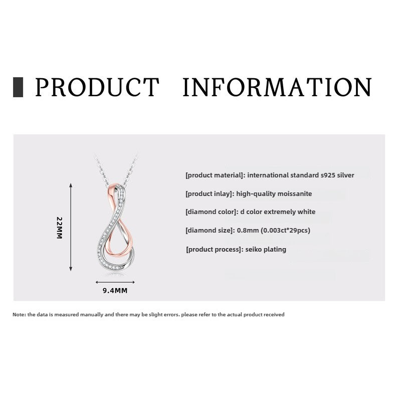 Stylish Ladies  Classic Silver Jewelry Elegant S925 Sterling Silver Necklace Chain Moissanite Pendant  Necklace for Women.