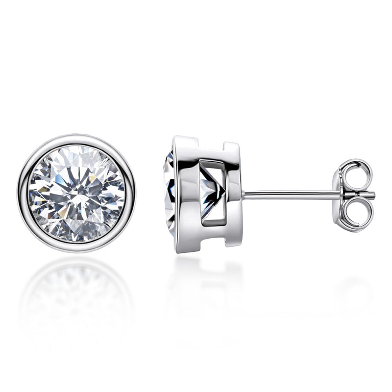 Stunning Fashion Women's Jewelry - Six-Claw Moissanite Earrings in S925 Sterling Silver, Perfect Birthday Gift for Girls.