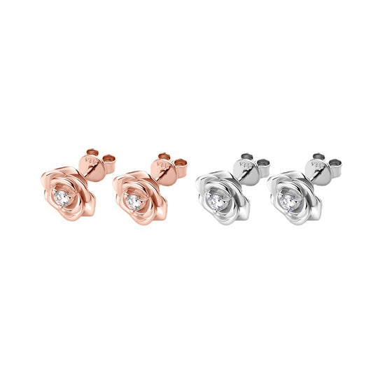 New Ladies Jewelry: Fashion Ins Style Rose Gold Moissanite Stud Earrings S925 Tremella - Perfect for Any Occasion!.