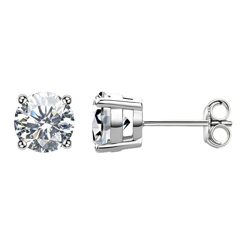 Trendy Girls S925 Sterling Silver Plated 18K Ear Jewelry with Eye-catching Moissanite Earrings for Girls.