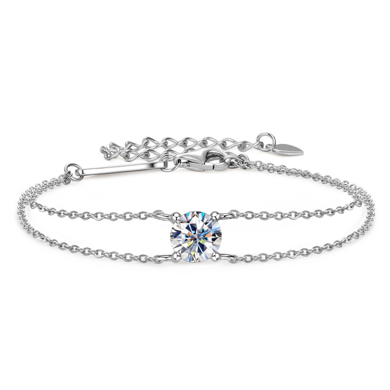 Elegant and Luxurious Moissanite Bracelet for Women, S925 Sterling Silver Jewelry with Dazzling Sparkle