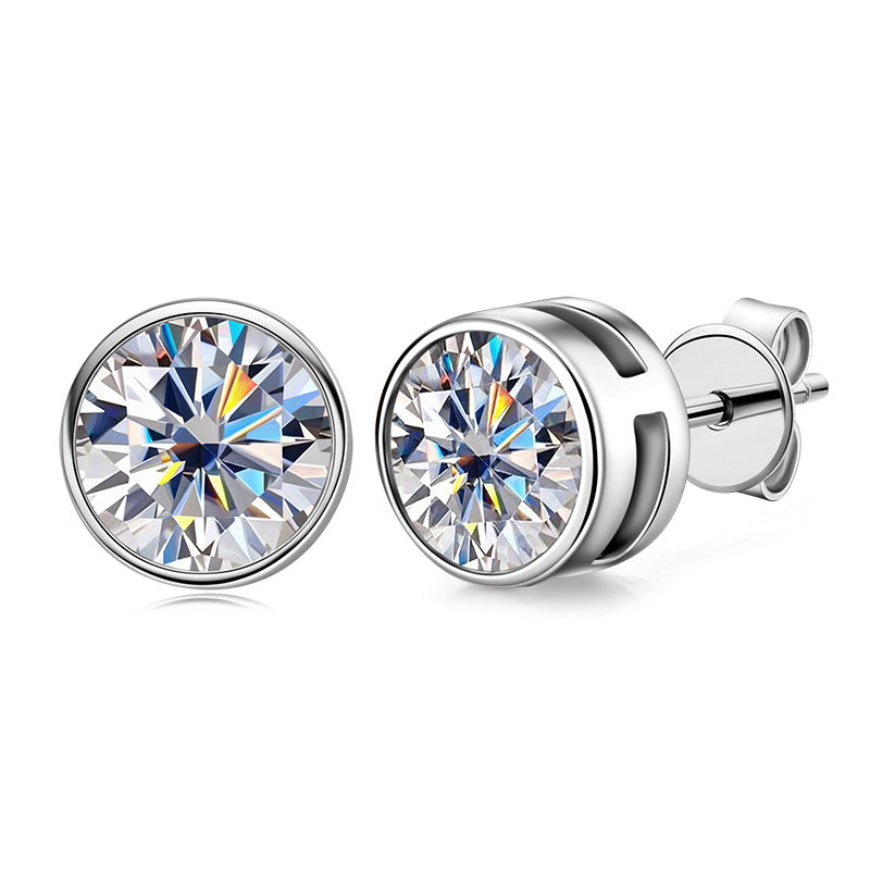 New Simple Ladies S925 Silver Jewelry, New Arrival: Dazzling Moissanite Design Earrings in Sterling Silver for Girls.