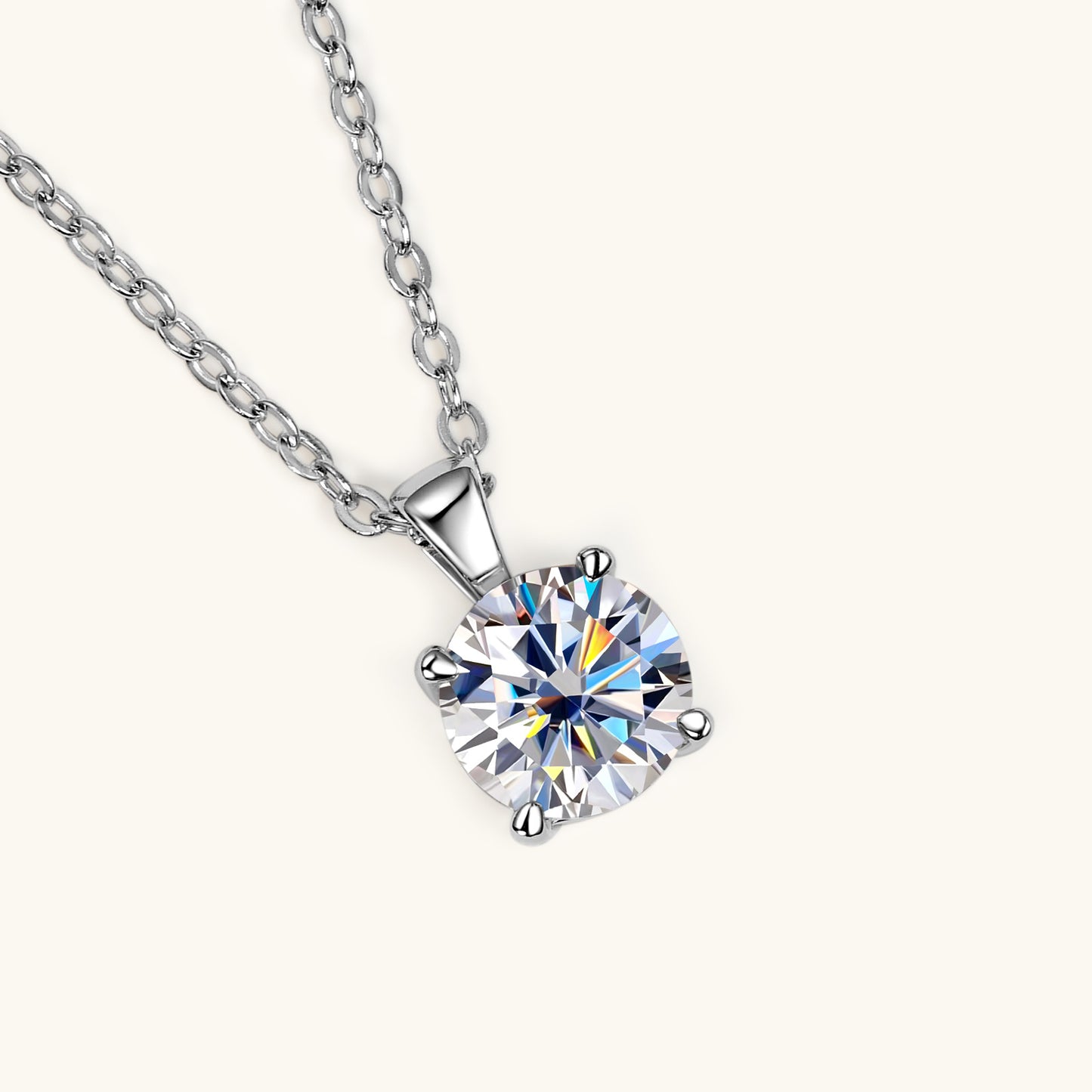 New Ins Style Girls Moissanite Pendant Necklace, S925 Sterling Silver Clavicle Necklace, Unique Birthday Gift  Sterling Fashion Silver Jewelry.