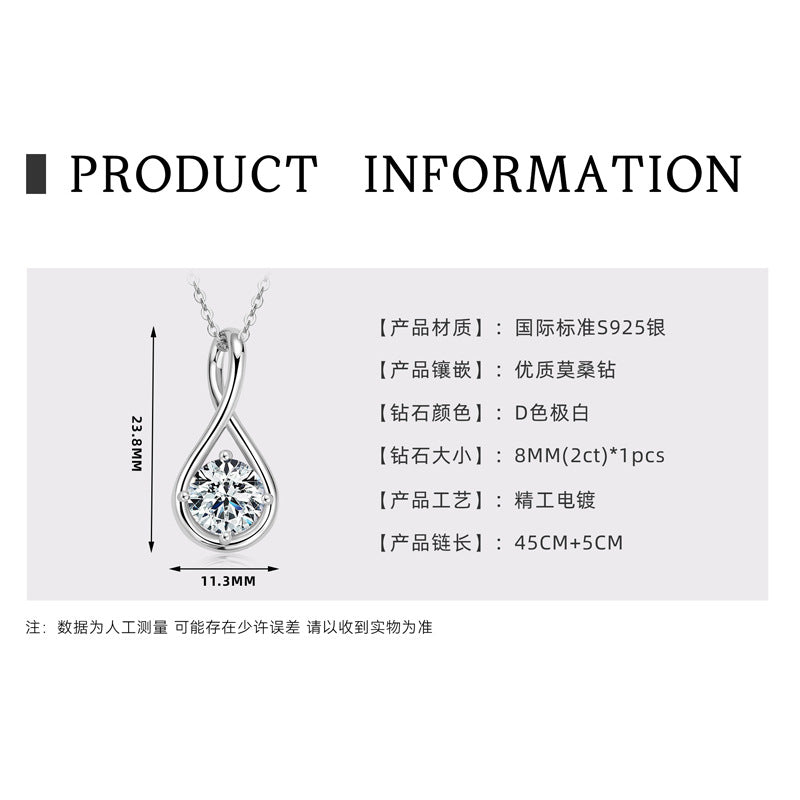 Fashion Ladies Jewelry: Four Leaf Clover Moissanite Pendant Necklace in S925 Silver Plated with K18 Gold for Girls.