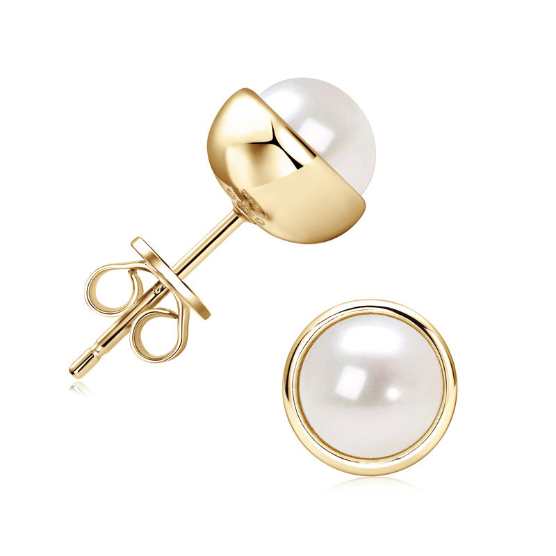 Fashionable Jewelry Women's Pearl Earrings in Sterling Silver for Bridal and Formal Occasions