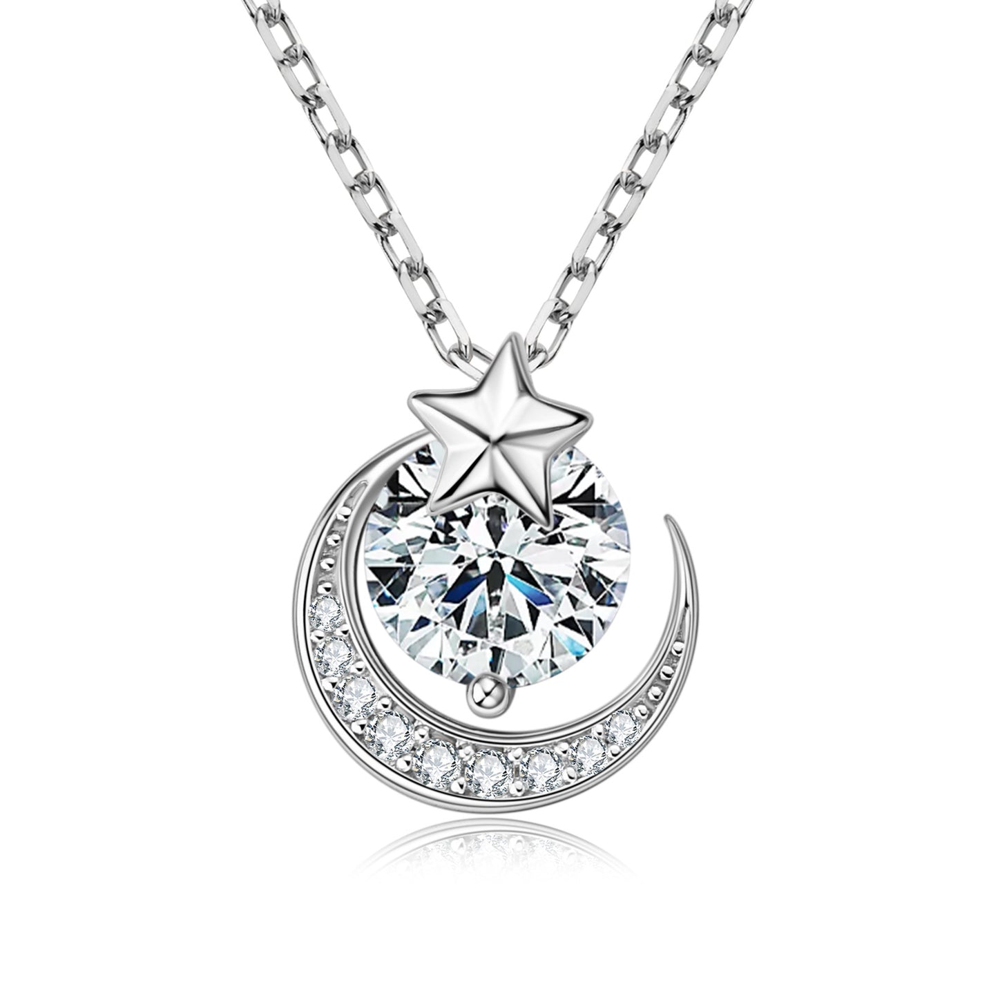 Fashion S925 Sterling Silver Bow Necklace with Moissanite Pendant, A Delicate Light Luxury Jewelry for Girls.