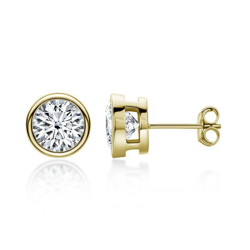 Classic Ladies Jewelry, Six-Claw Moissanite Stud Earrings Design S925 Sterling Silver  Ear Jewelry Earrings for Girls.