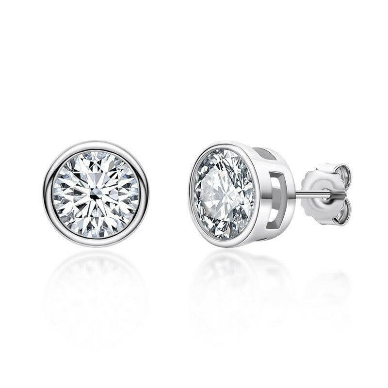 Classic Ladies Jewelry, Six-Claw Moissanite Stud Earrings Design S925 Sterling Silver  Ear Jewelry Earrings for Girls.