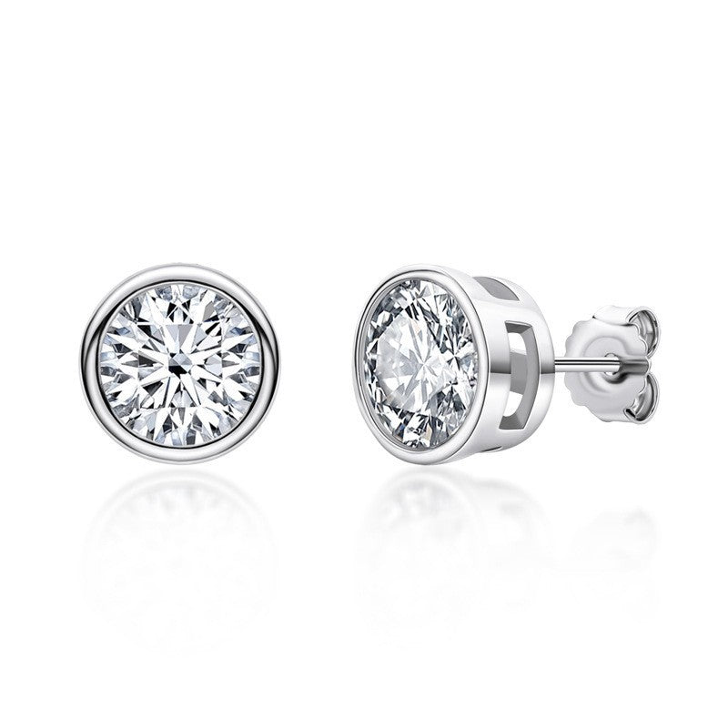 Trendy Girls S925 Sterling Silver Plated 18K Ear Jewelry with Eye-catching Moissanite Earrings for Girls.