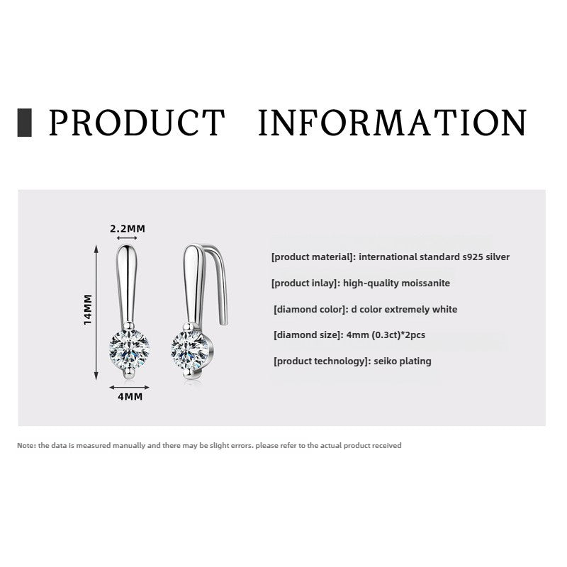 Fashion Design K-gold Jewelry for Women Elegant  U-shaped Stud Earrings Dazzling S925 Silver Inlaid Moissanite Earrings for Girls Birthday Gift.