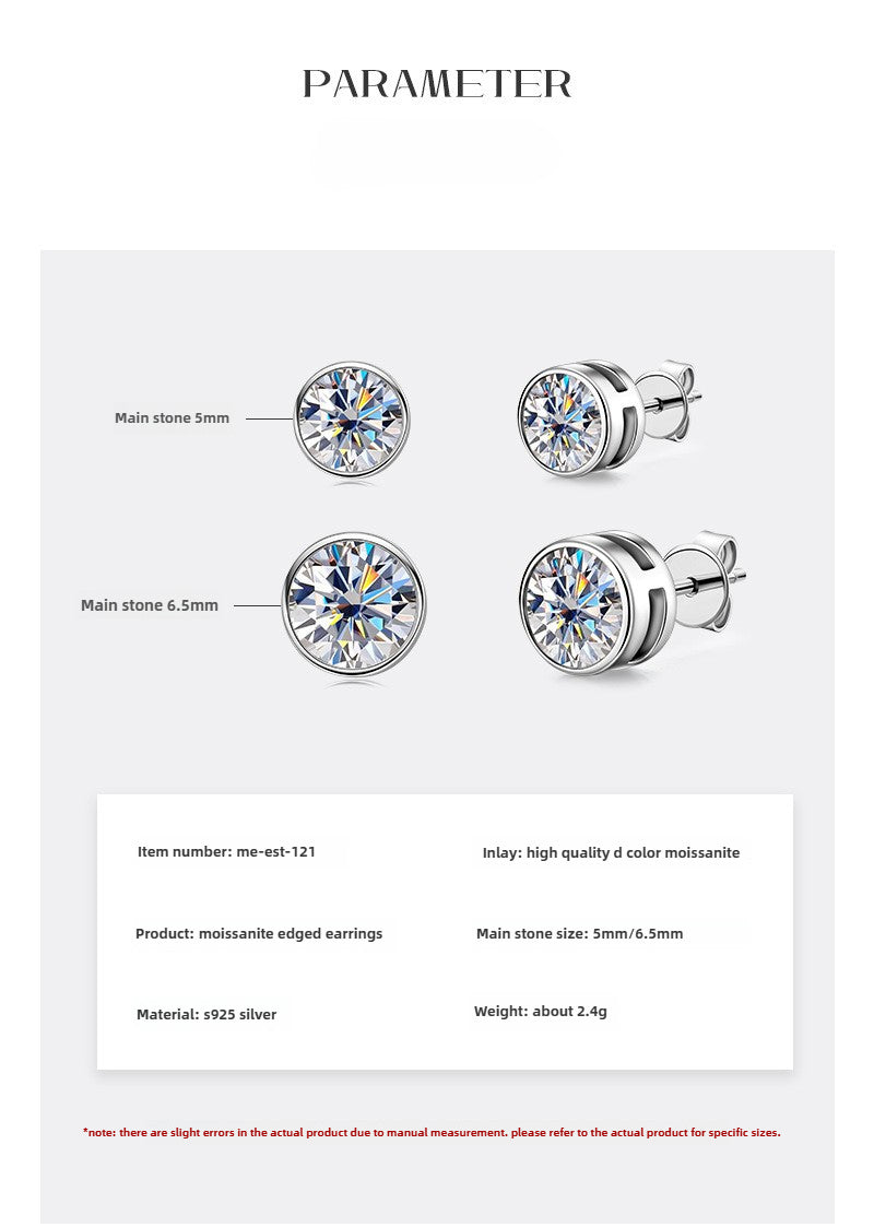 New Simple Ladies S925 Silver Jewelry, New Arrival: Dazzling Moissanite Design Earrings in Sterling Silver for Girls.