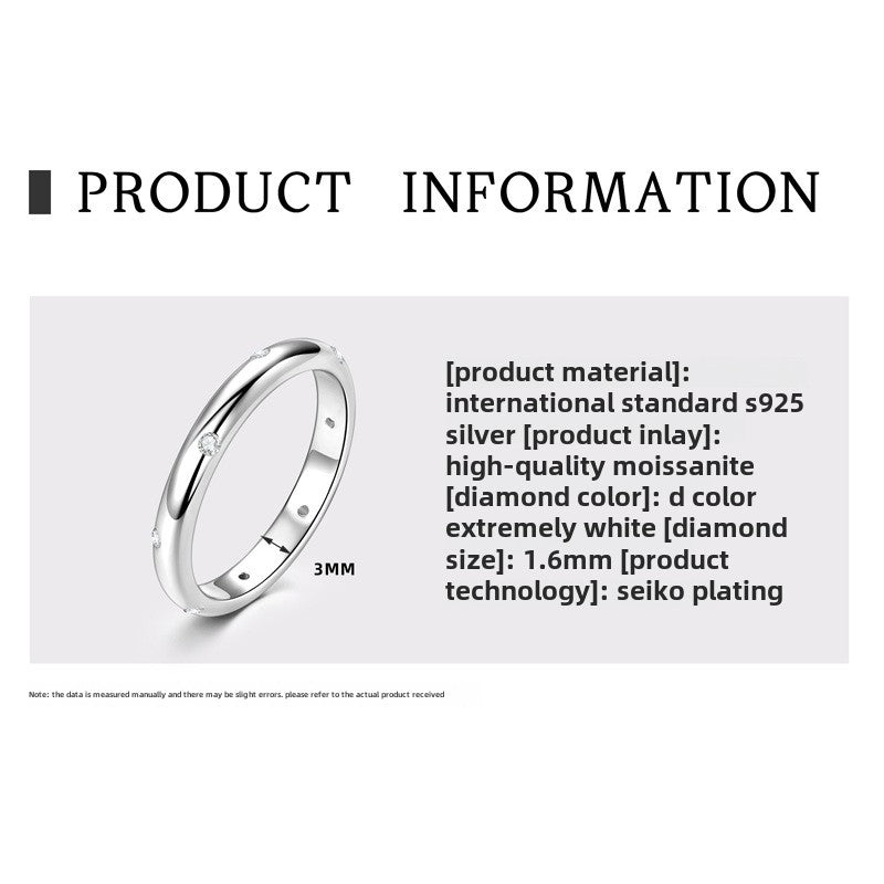 Fashion Ladies Jewelry Ins Style Wedding Ring, Moissanite S925 Sterling Silver Rings for WomenValent Ine's Day Gift   Ring Size4-10.